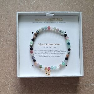Gemstone Bracelet with Gold Heart